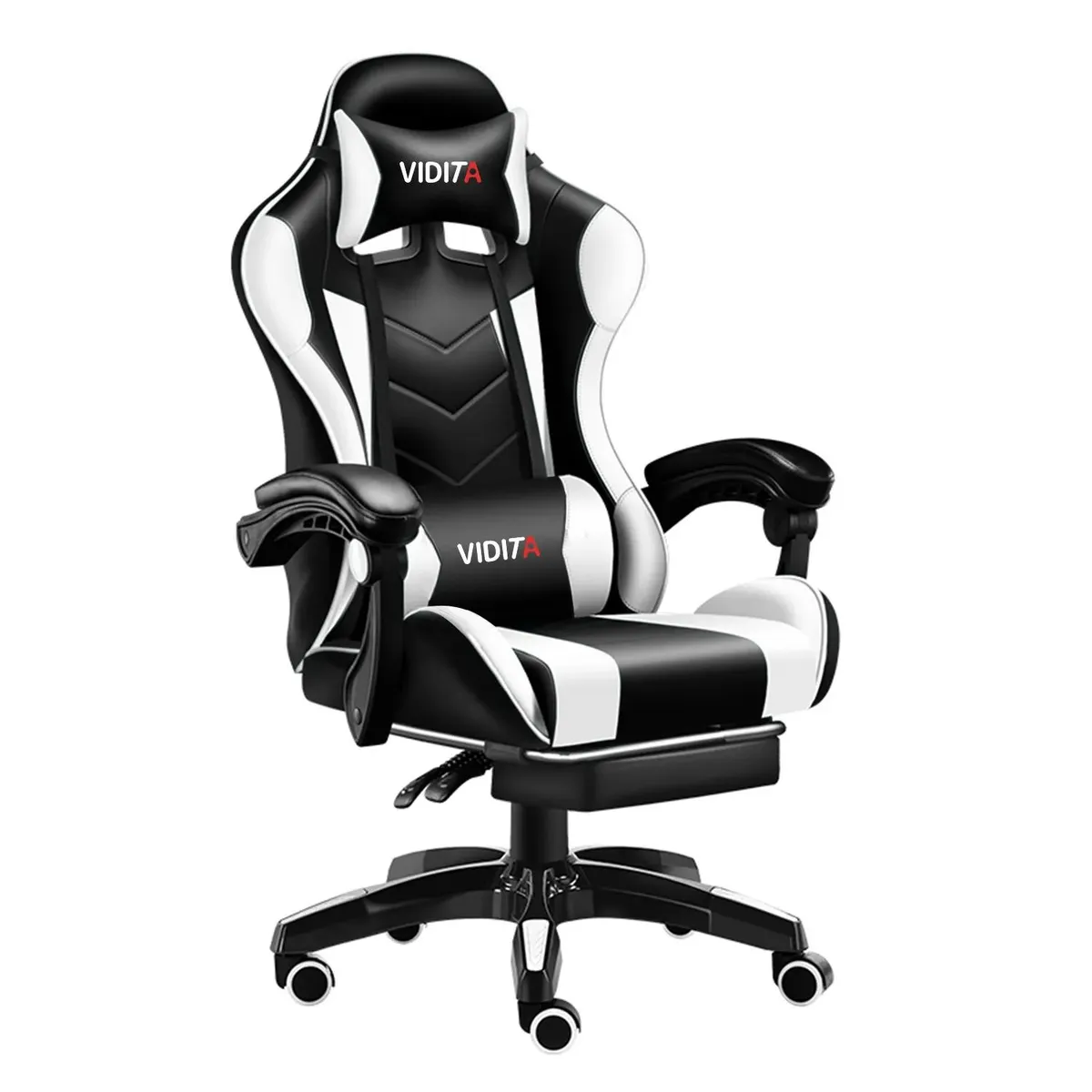 VIDITA - Silla Gamer GX2000 Reclinable Profesional con Reposapiés-Blanco