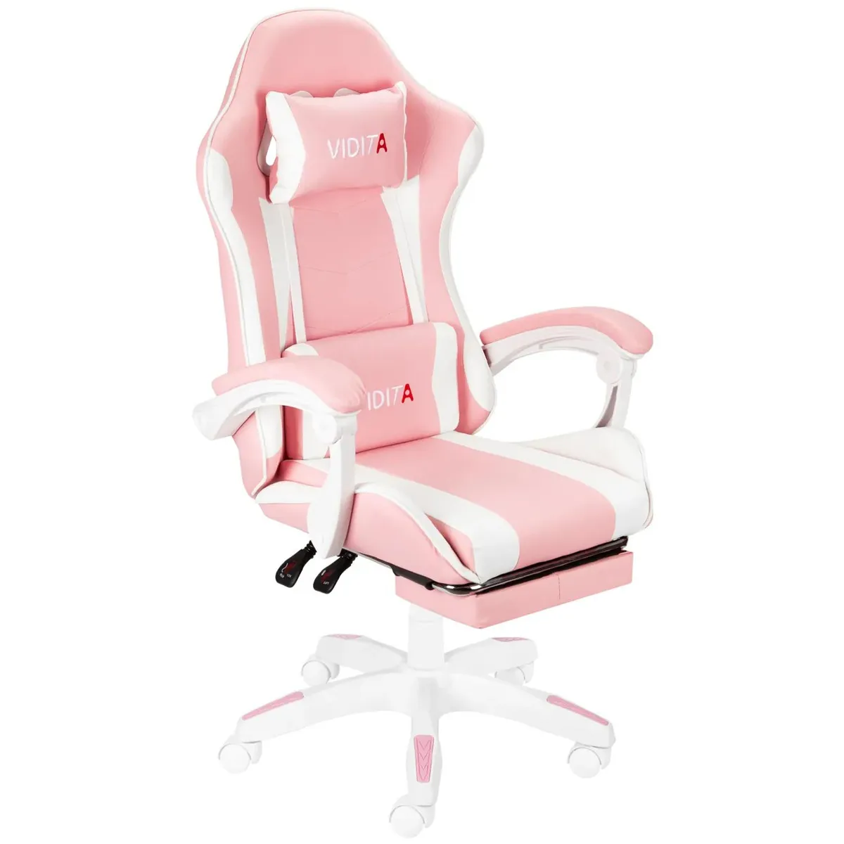 VIDITA - Silla Gamer GX2000 Reclinable Profesional con Reposapiés-Rosado