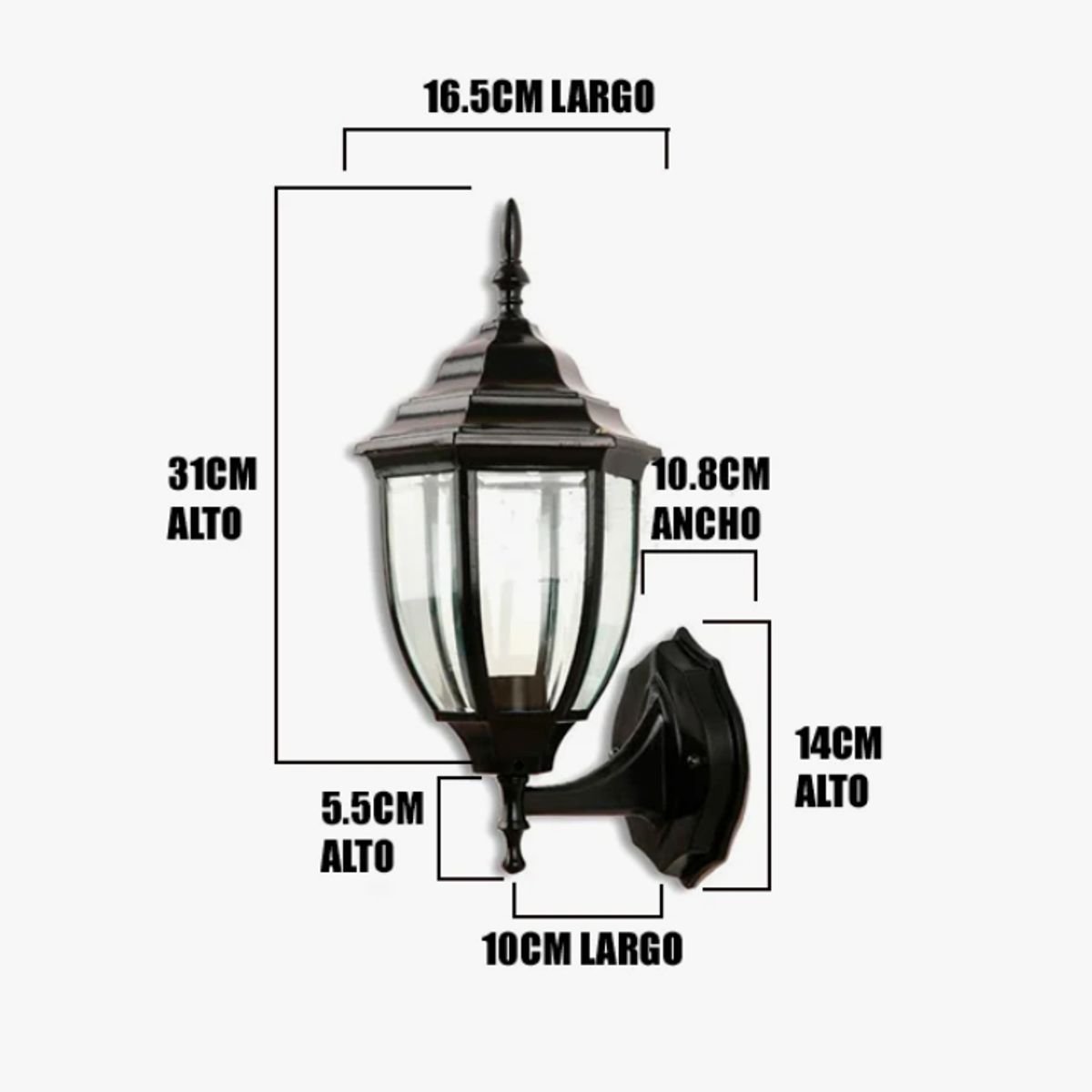 GENERICO - Aplique Lampara de Exterior Led 12W Luz Calida