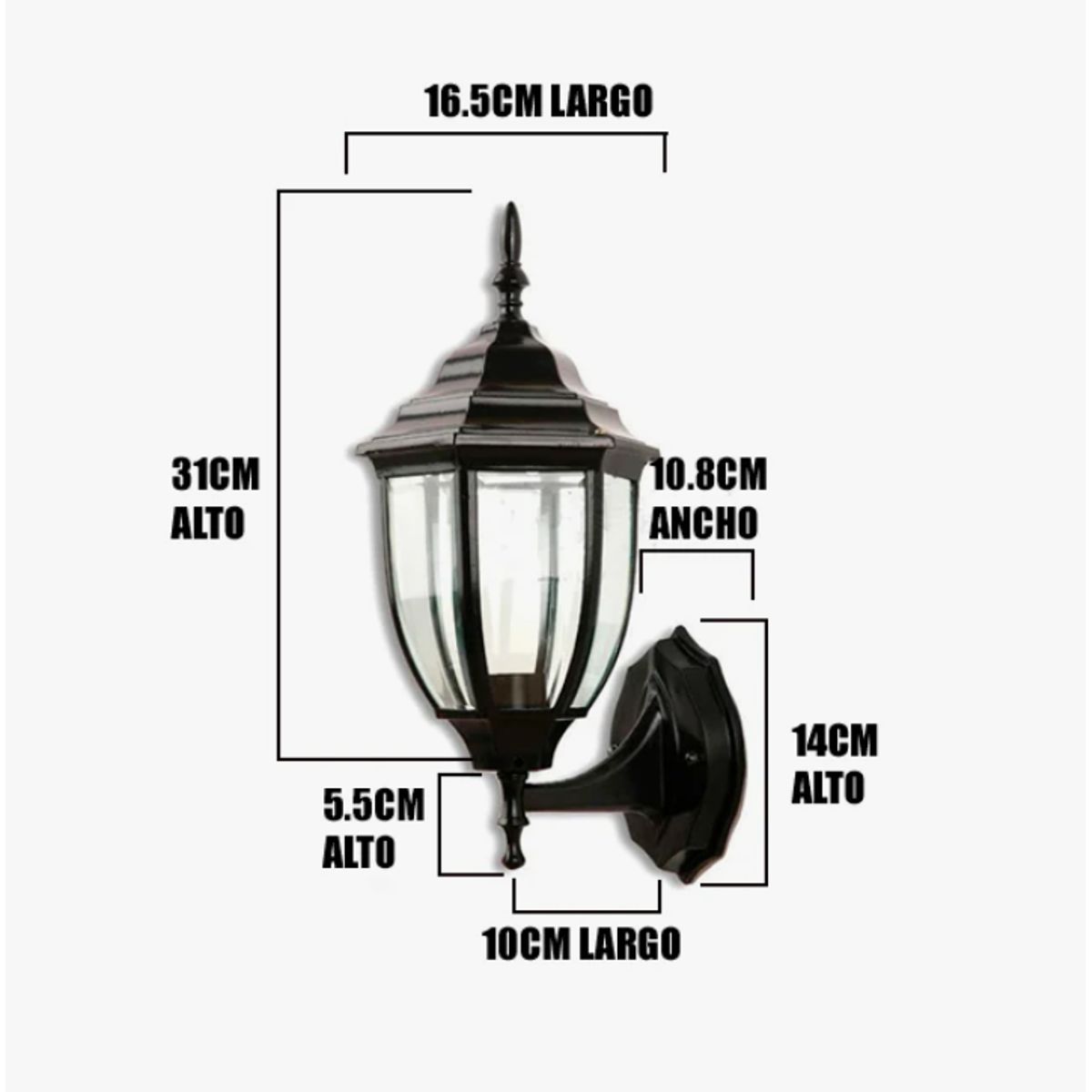 GENERICO - Aplique Lampara de Exterior Led 12W Luz Calida