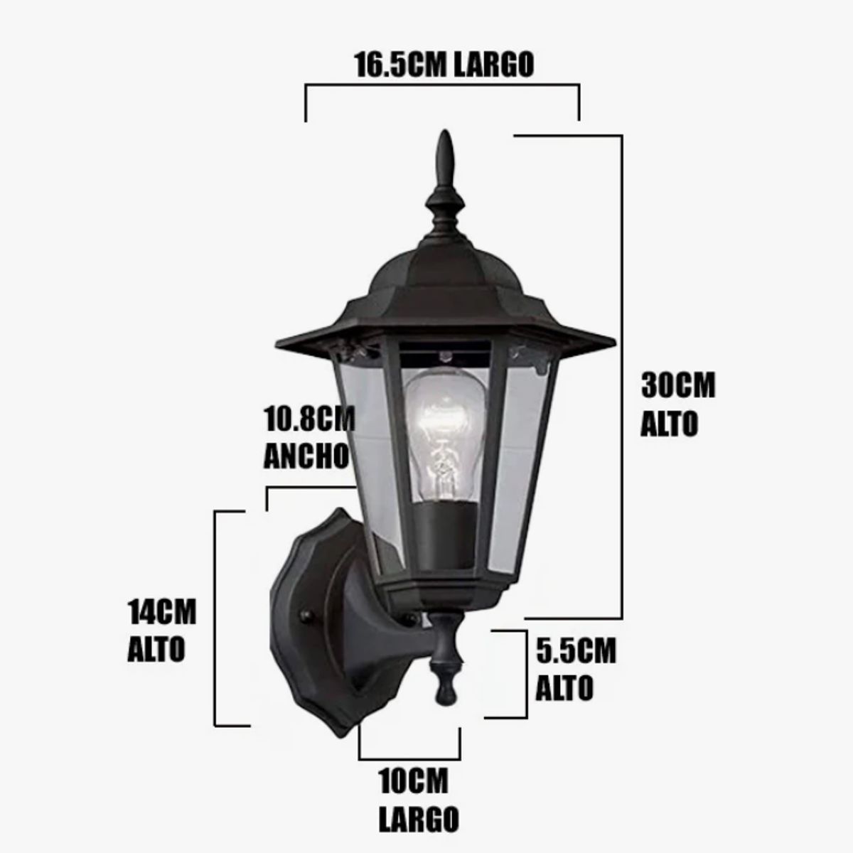 GENERICO - Aplique Lampara de Exterior Led 12W Luz Calida