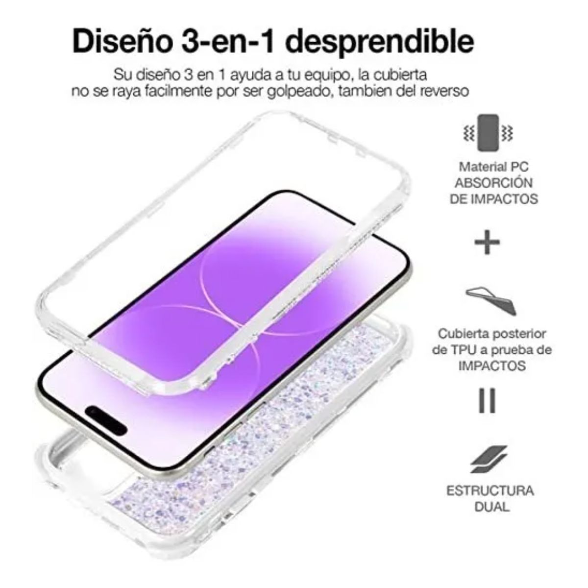 GENERICO - Funda Protector Case Para IPHONE 16 PRO MAX - Morado
