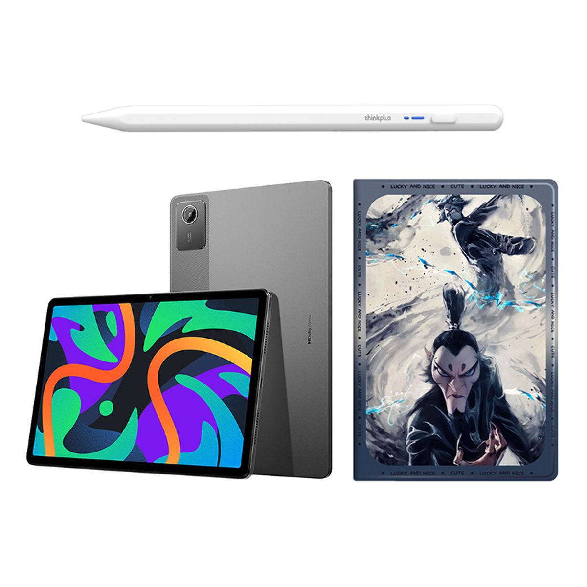 LENOVO - Tablet Lenovo Pad 2024 8GB+128GB WiFi Gris y Bolígrafo táctil y Funda protectora