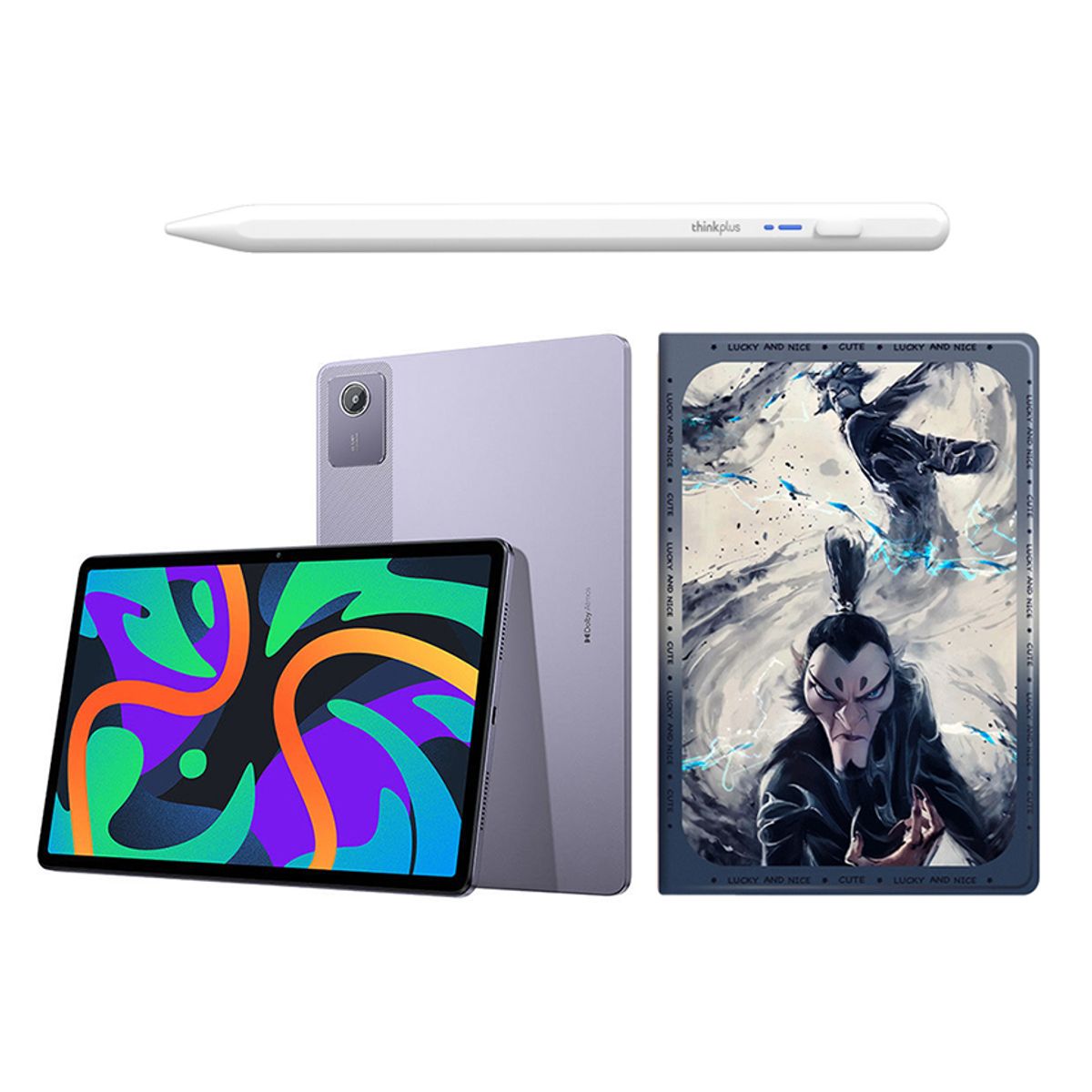 LENOVO - Tablet Lenovo Pad 2024 8GB+128GB WiFi Púrpura y Bolígrafo táctil y Funda protectora