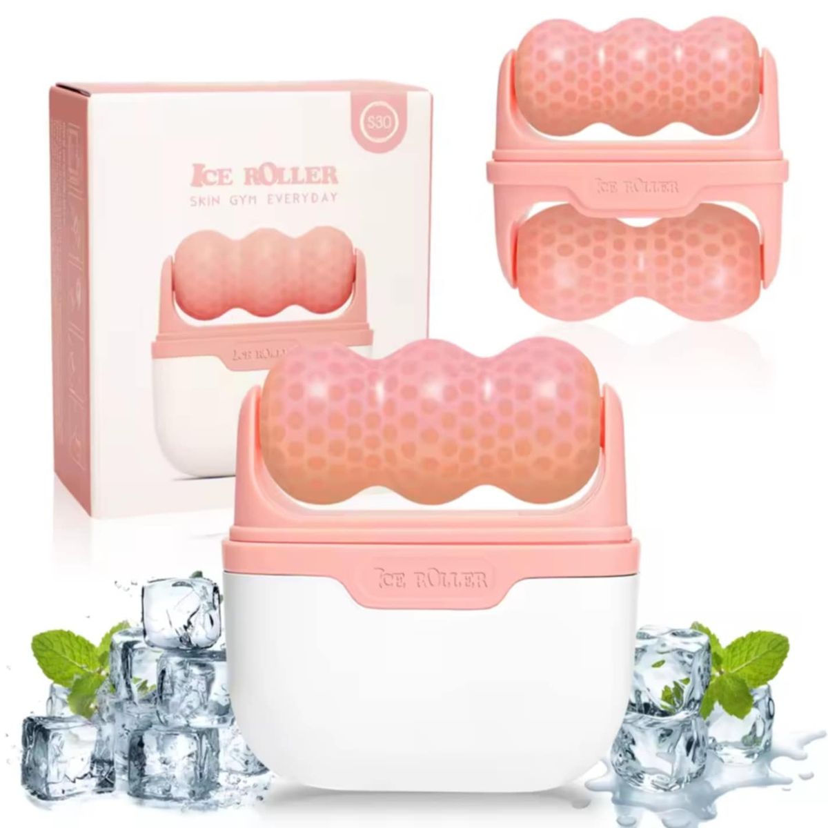 GENERICO - Rodillo de Hielo Doble Cabezal para Masajes Faciales Terapia de Frío