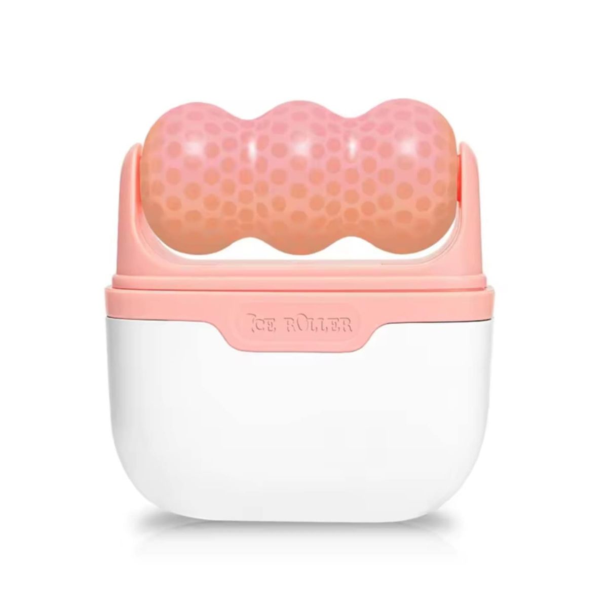 GENERICO - RODILLO DE HIELO FACIAL MASAJEADOR ONDULADO ROSADO