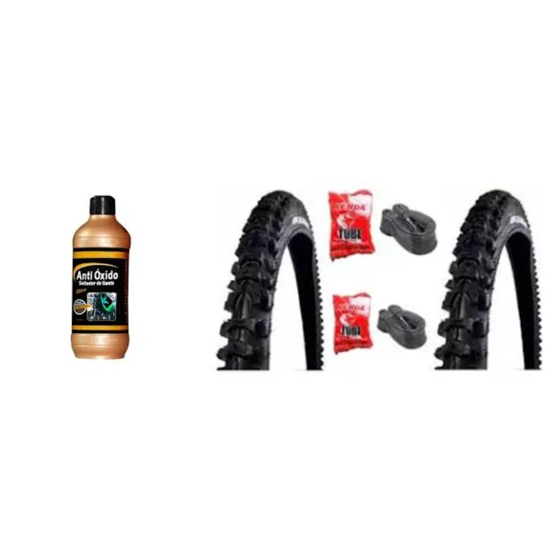 KENDA - 2 LLANTAS KENDA +CÁMARAS+LÍQUIDO ANTIPINCHAZOS PARA BICI