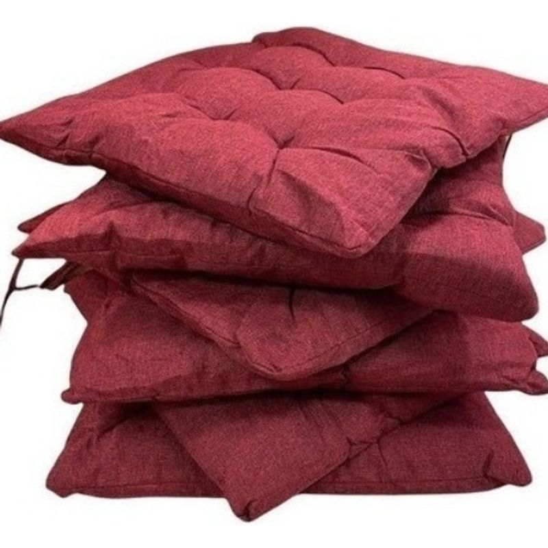 VETECASA - Pack de 6 cojines cuadrados de lino color rojo