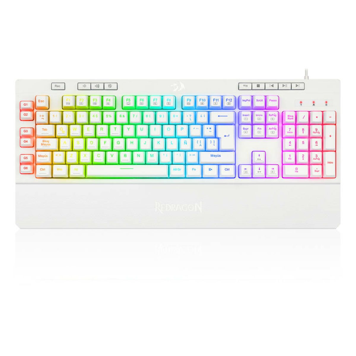 REDRAGON - Teclado Semi Mecánico Gamer Redragon SHIVA K512RGB-SP BLANCO