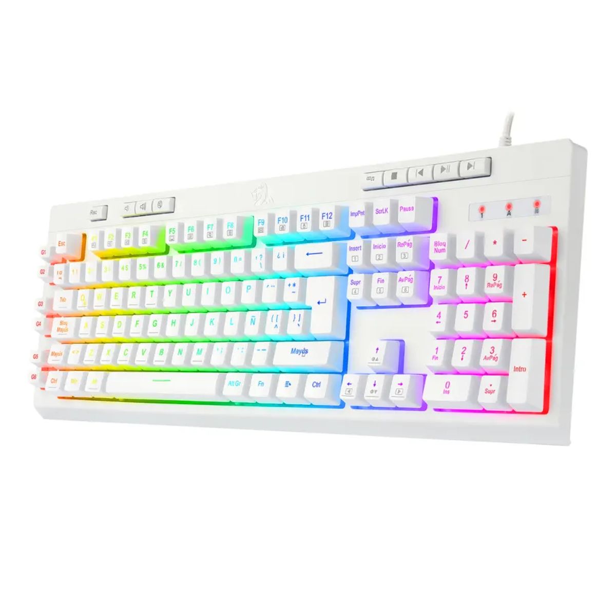 REDRAGON - Teclado Semi Mecánico Gamer Redragon SHIVA K512RGB-SP BLANCO