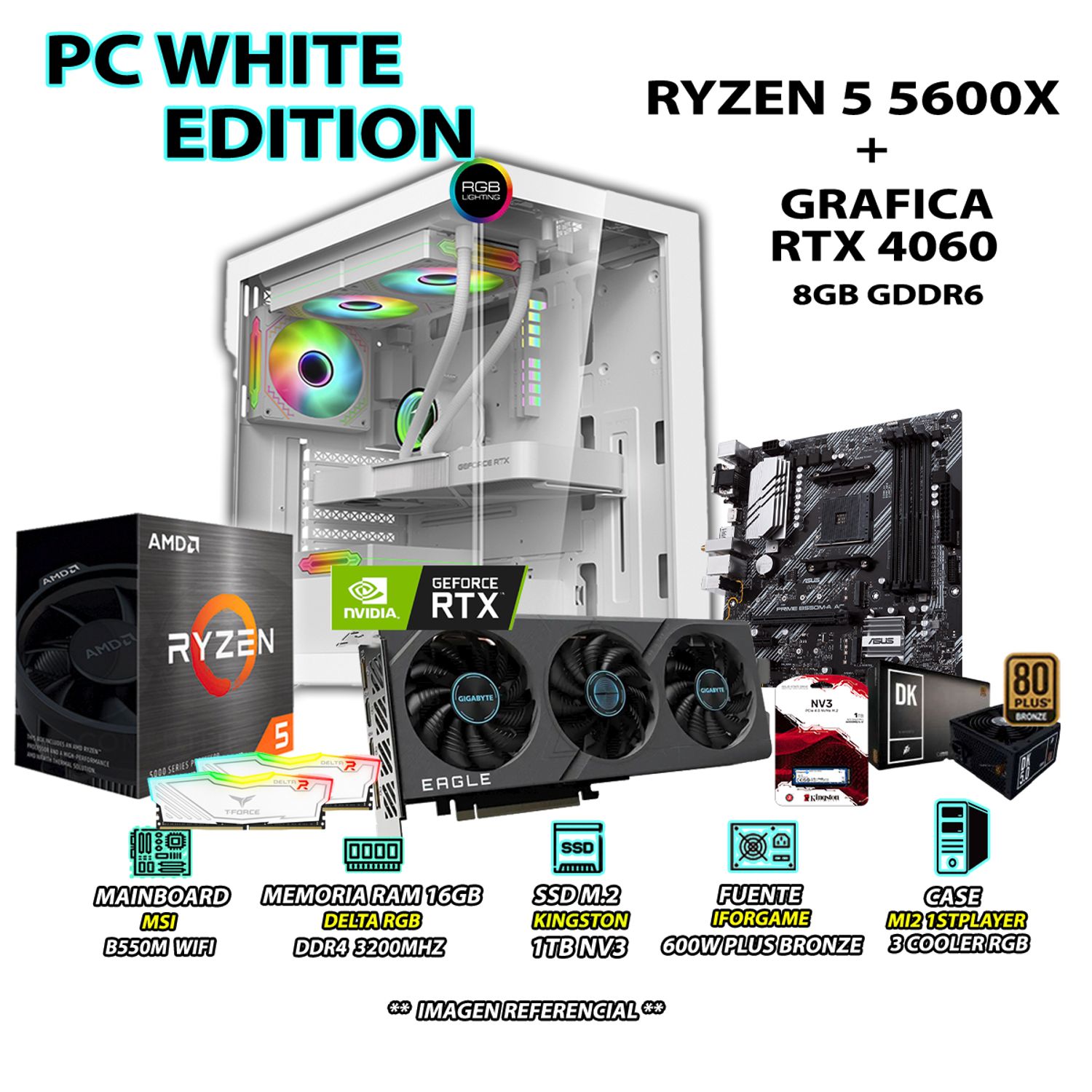 Pc Rakitan Ryzen 5600x Gtx 1650 Computadora PC Gamer Ryzen 5600X - Main Image