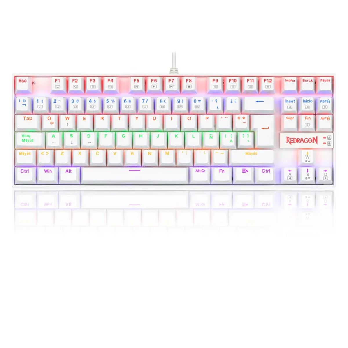REDRAGON - Teclado Redragon KUMARA Rainbow Spanish K552-KR-SP White