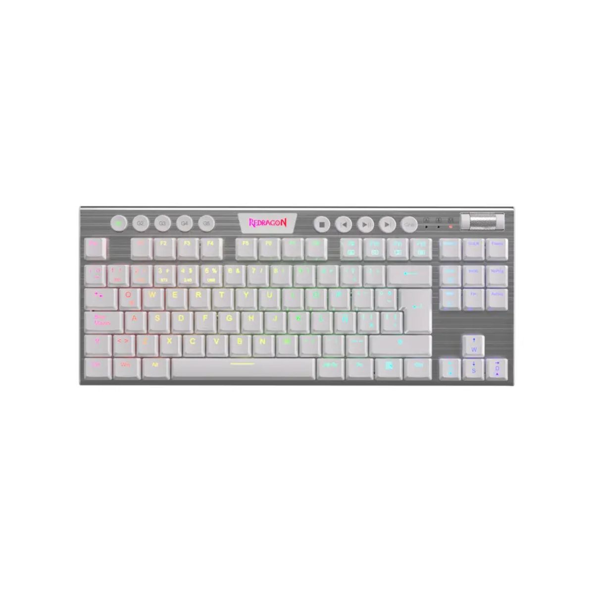 REDRAGON - Teclado Mecánico Redragon Horus Tkl K621 RGB Wiriless White Español