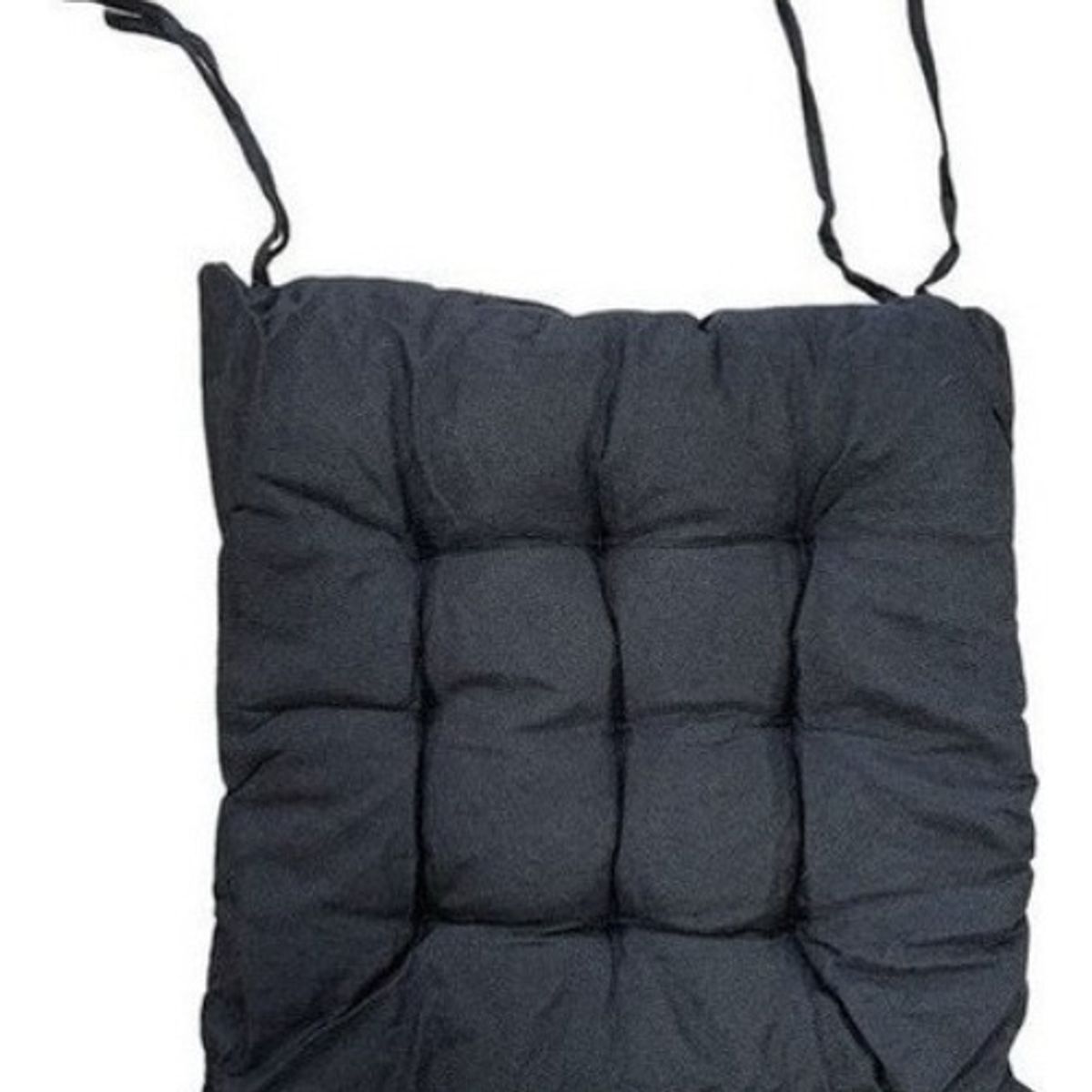 VETECASA - Paquete de 6 cojines de asiento cuadrados cepillados negros