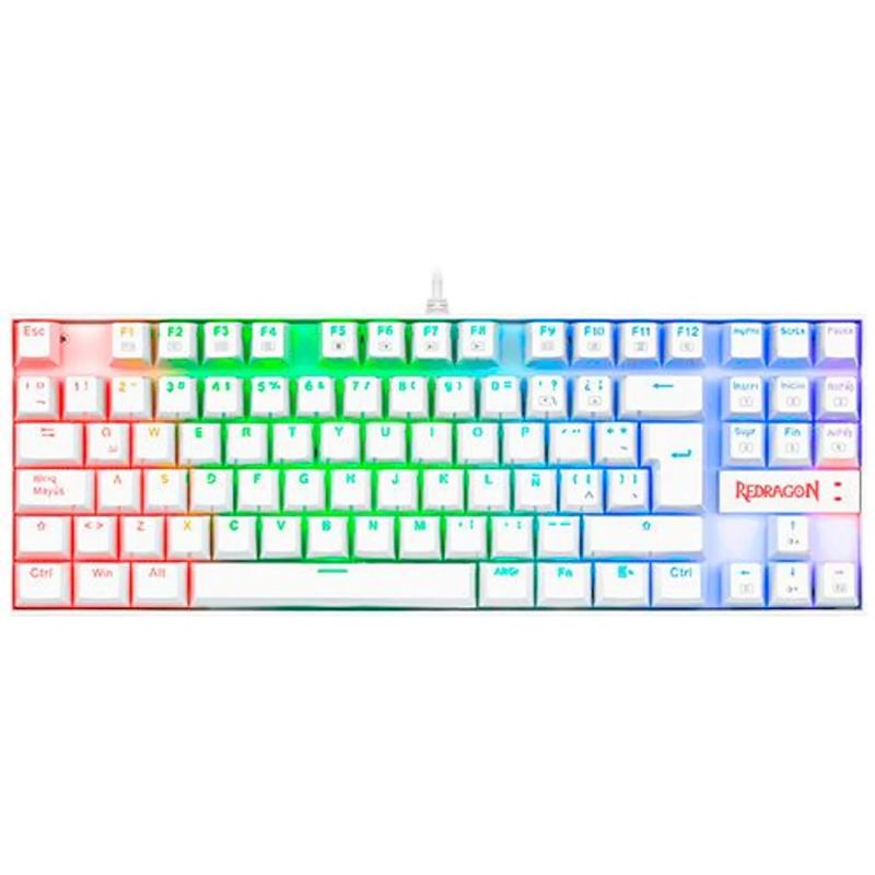 REDRAGON - K552W-RGB Teclado Redragon KUMARA WHITE Red Switch Español