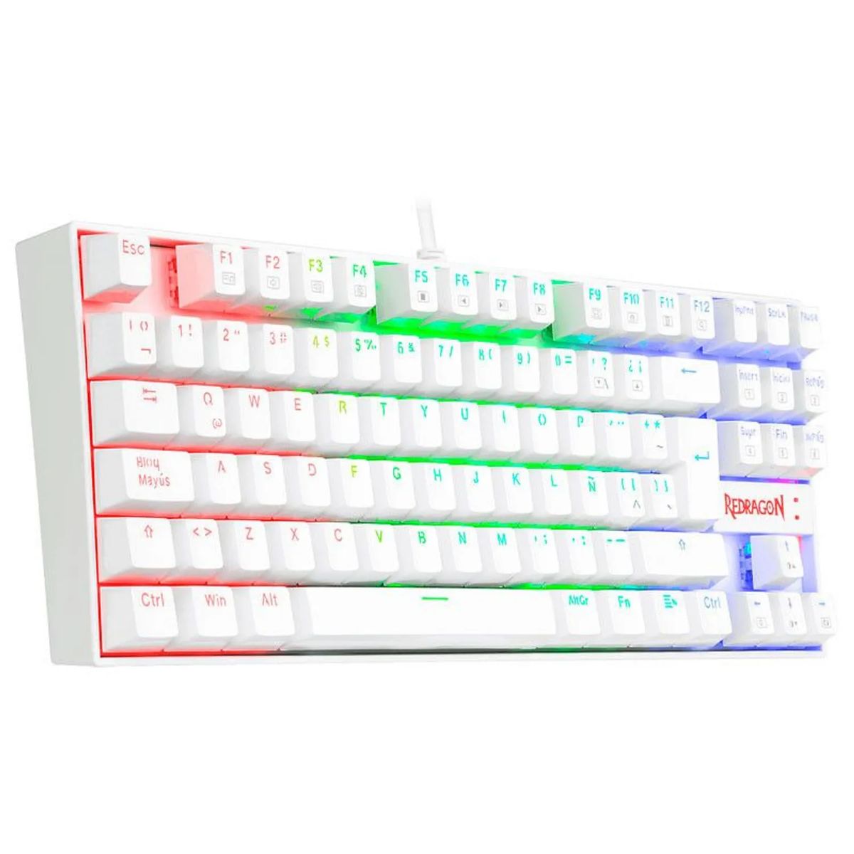 REDRAGON - K552W-RGB Teclado Redragon KUMARA WHITE Red Switch Español