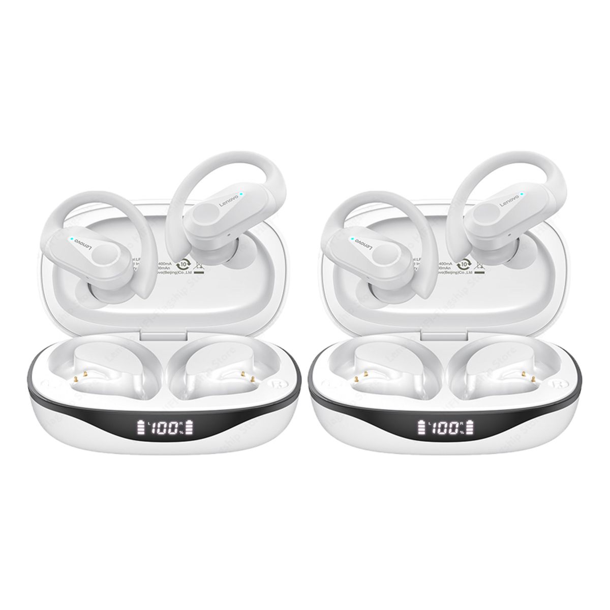 LENOVO - Pack 2 Audífonos Bluetooth LP75 Lenovo Blanco