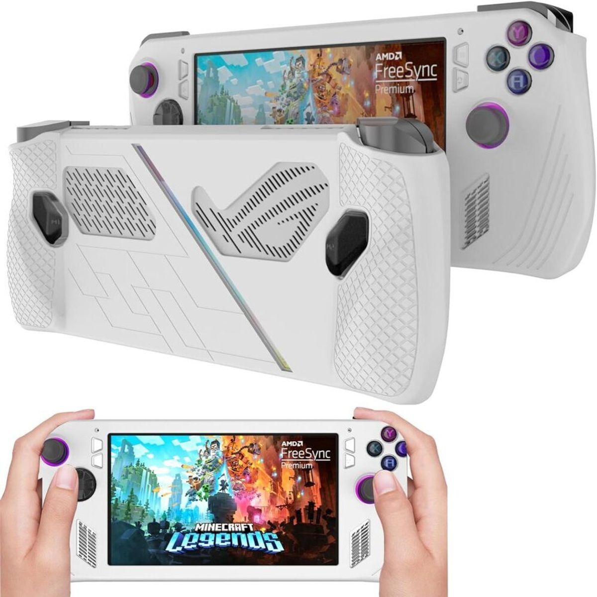 GENERICO - Case Funda Silicona Asus ROG Ally 2023 Color Blanco + Mica Vidrio