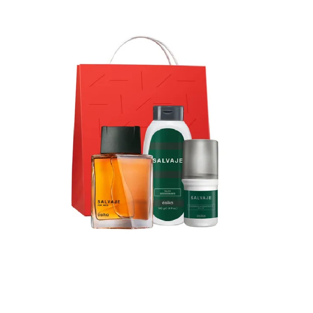 ESIKA - Set Salvaje perfume talco desodorante Bolsa regalo