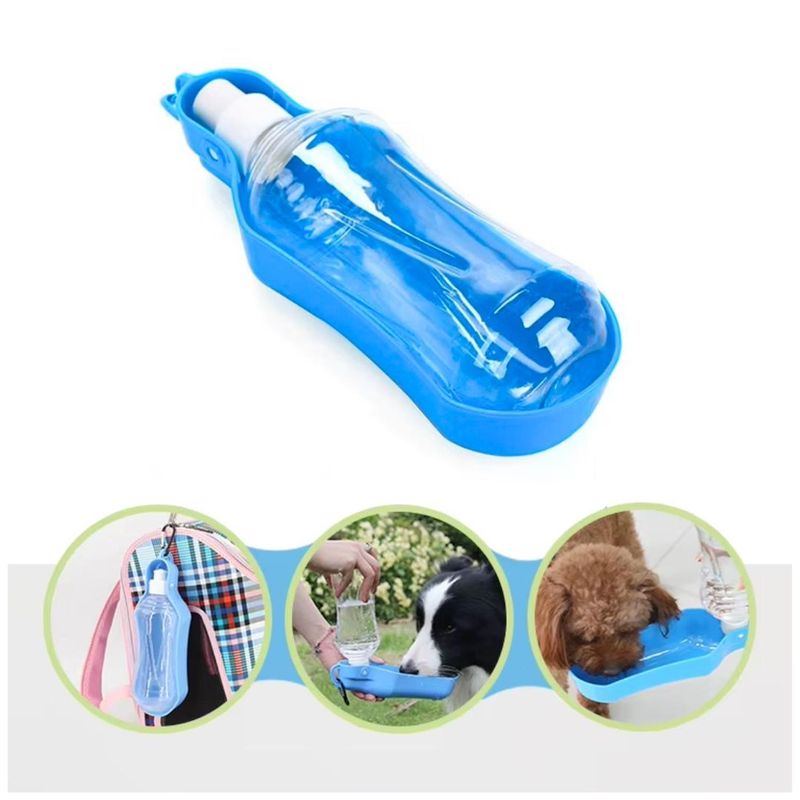 GENERICO - Botella Bebedero Portátil Para Mascotas 500 ml Celeste