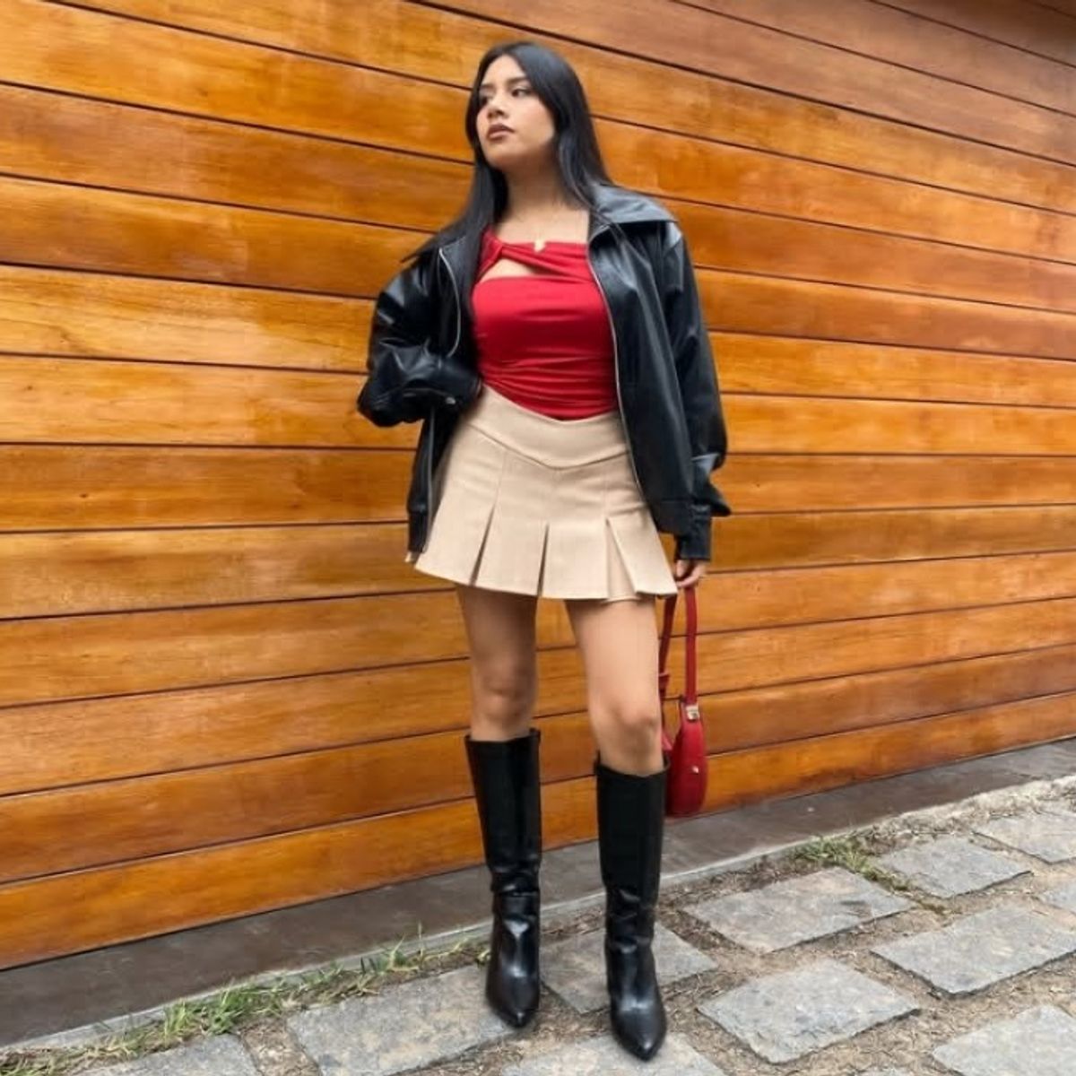 GENERICO - CASACA OVERSIZE CUERINA PARA MUJER