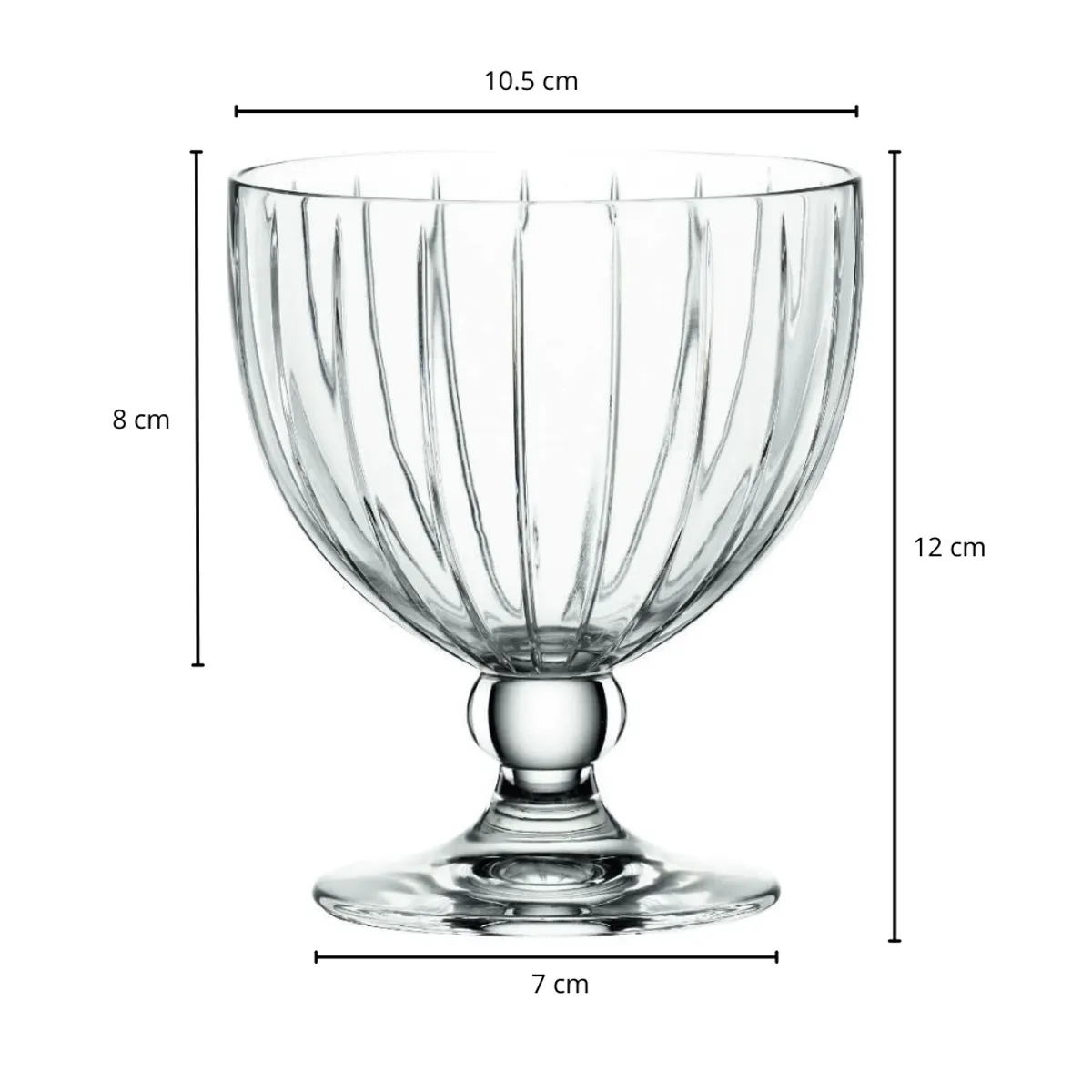 INSPIRA - Set de 6 Copas de Vidrio para Postre Cáliz 400 ml