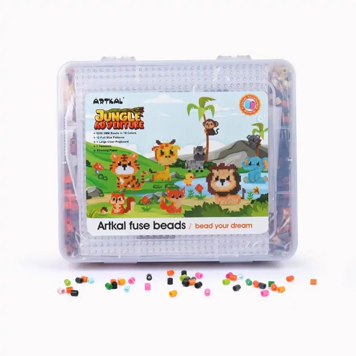 ARTKAL - Caja con beads 5mm modelo JUNGLE ADVENTURE - ARTKAL