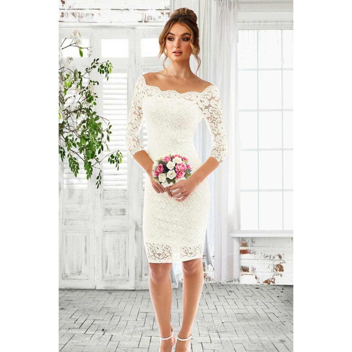 ARMA TU LOOK - VESTIDO MARILYN NOVIA ENCAJE OFF SHOULDER ARMA TU LOOK