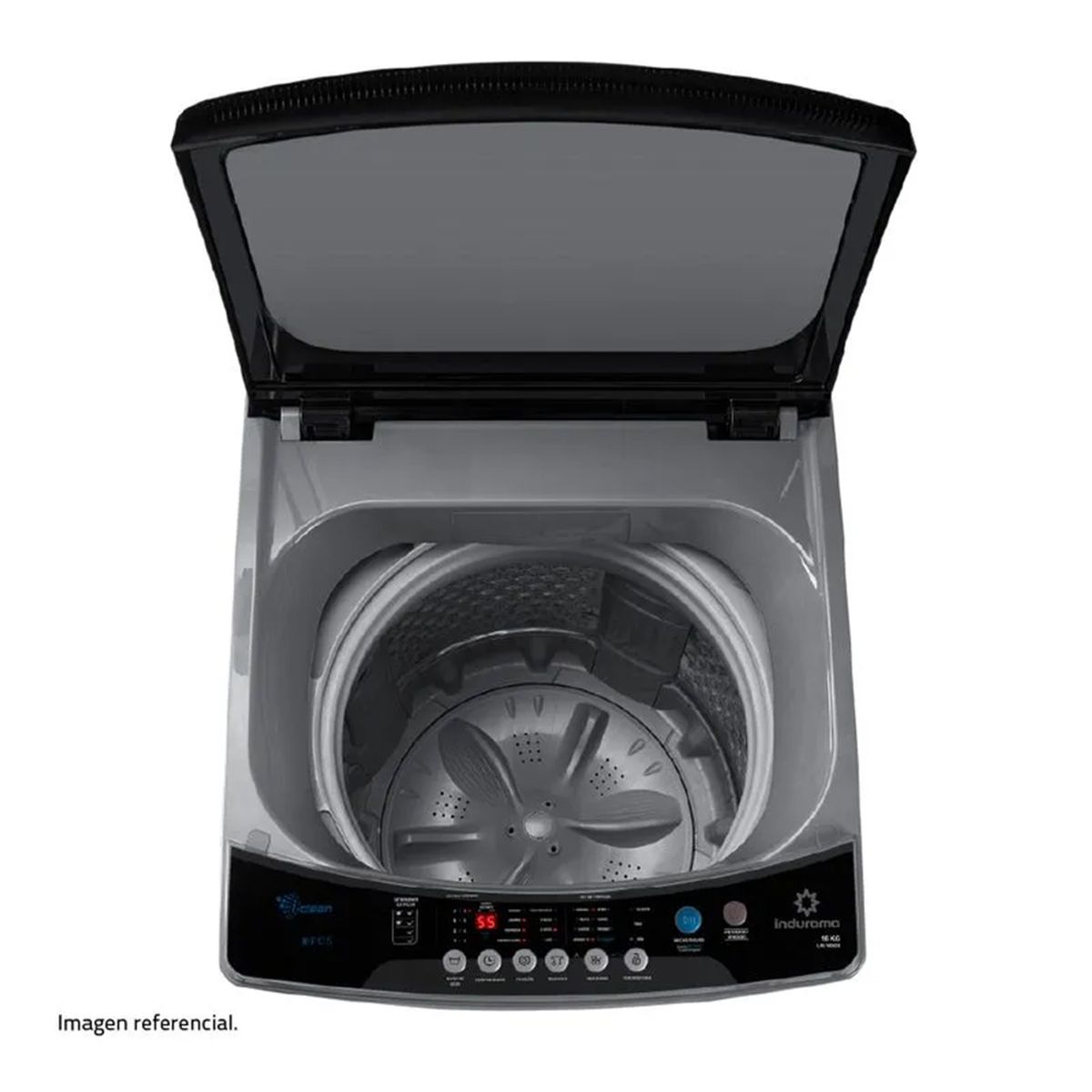 INDURAMA - LAVADORA AUTOMATICA 16 KG INDURAMA LRI-16DGR GRIS OSCURO
