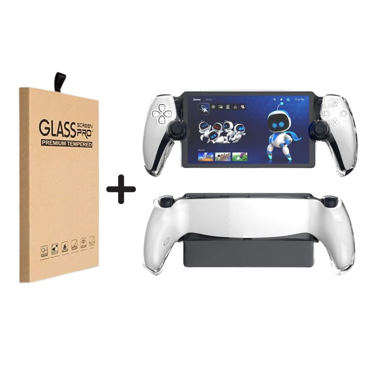 GENERICO - Case TPU Rígido Transparente Playstation PS5 Portal + Mica Vidrio