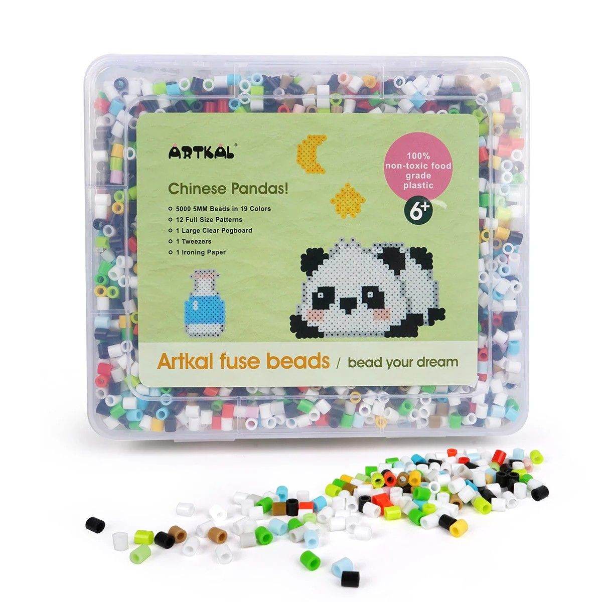 ARTKAL - Caja con beads 5mm modelo CHINESE PANDAS - ARTKAL