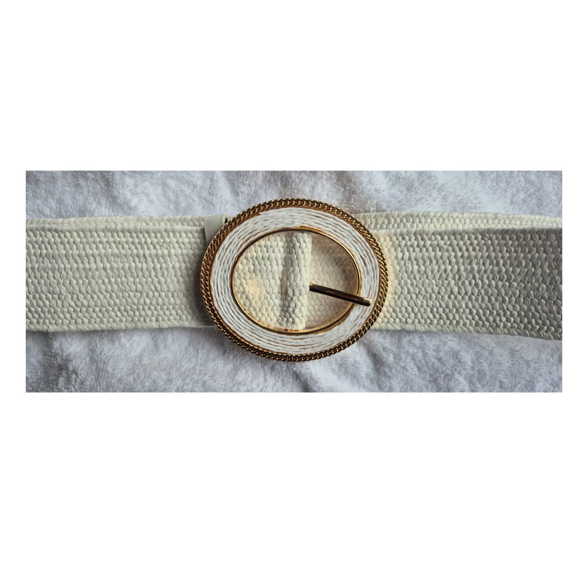 GENERICO - Cinturon Trenzado Estirable para Mujer 100cm  Kate  Blanco