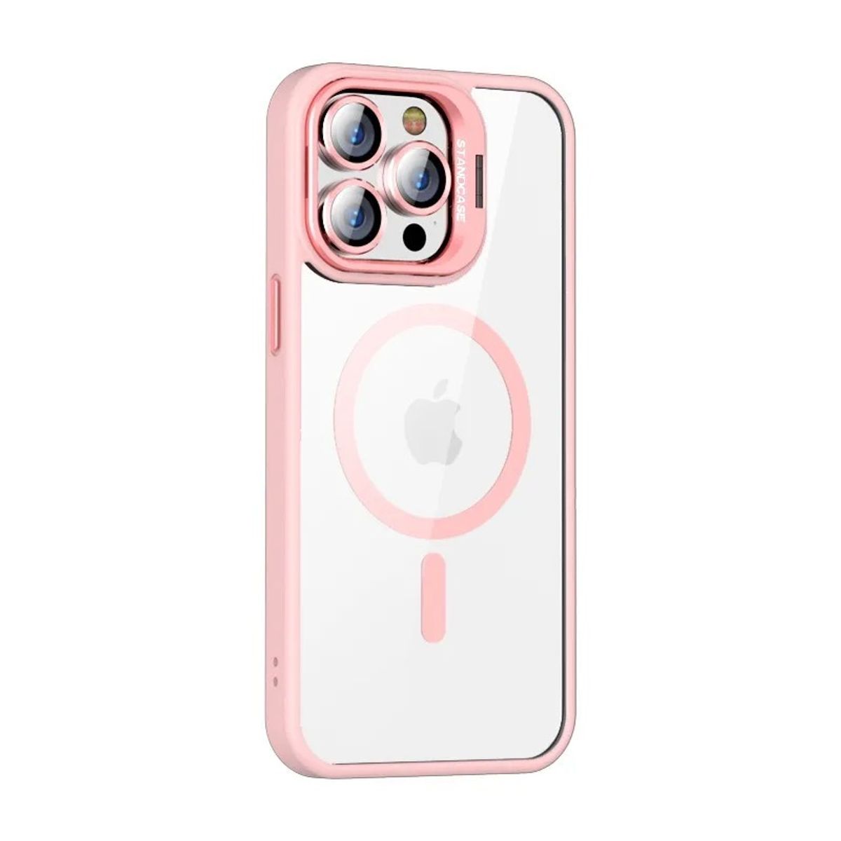 GENERICO - Funda Iphone 16 pro Magsafe con Protector de camara rosa