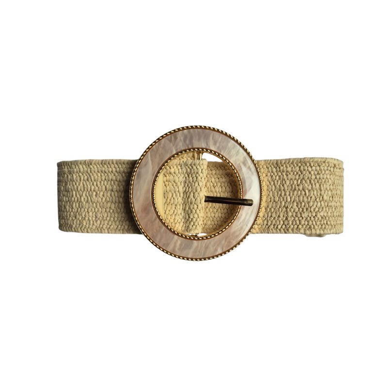 GENERICO - Cinturon Trenzado Estirable para Mujer 100cm  Ly Crema