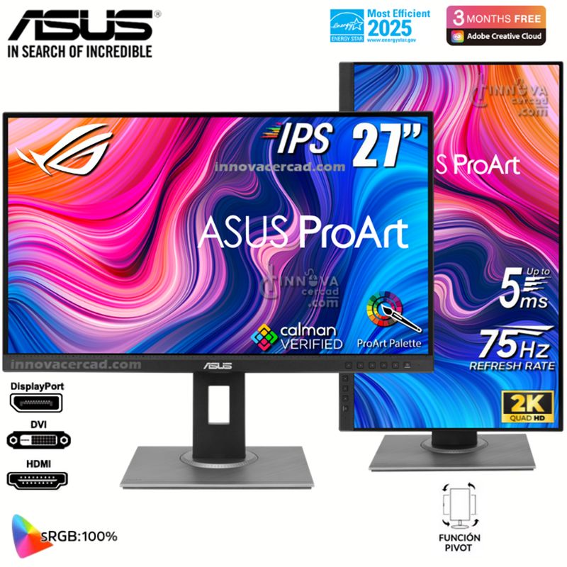 ASUS - Monitor Profesional ASUS ProArt Display PA278QV 27 IPS WQHD.