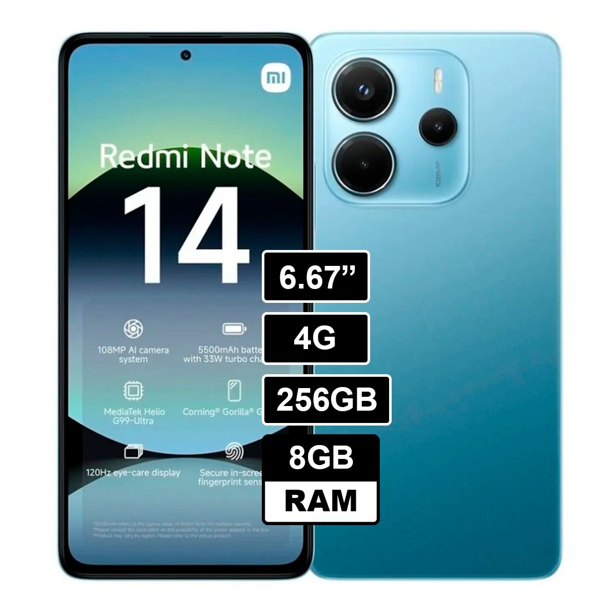 XIAOMI - CELULAR XIAOMI REDMI NOTE 14 4G 256GB 8GB AZUL