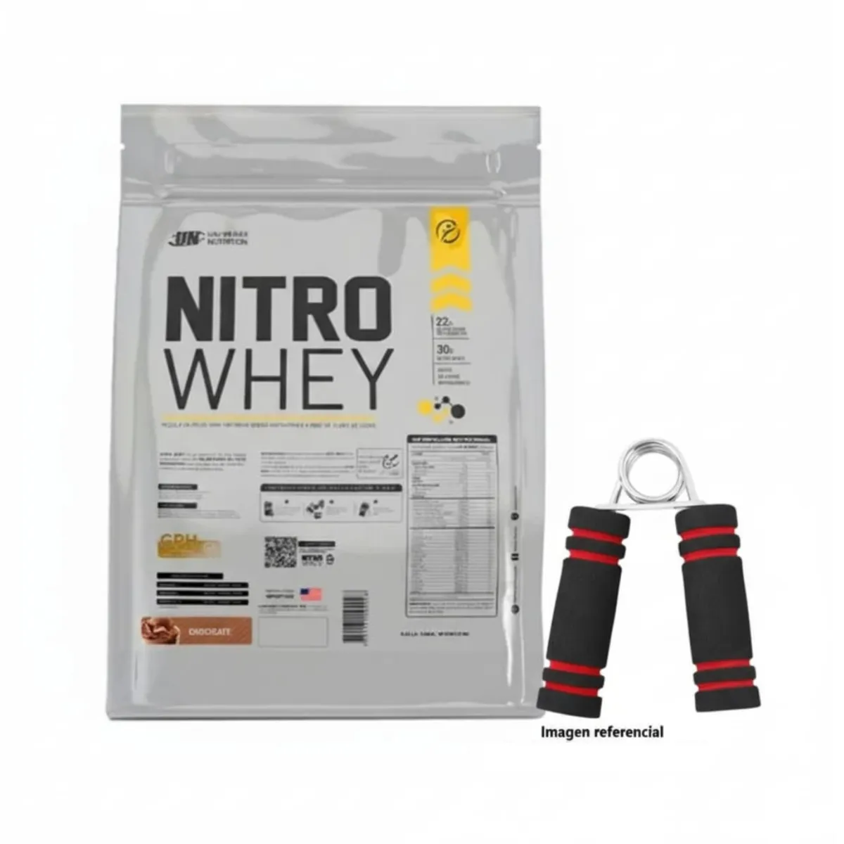 UNIVERSE NUTRITION - PROTEÍNA NITRO WHEY 5 KG WHEY SABOR CHOCOLATE + HAND GRIP