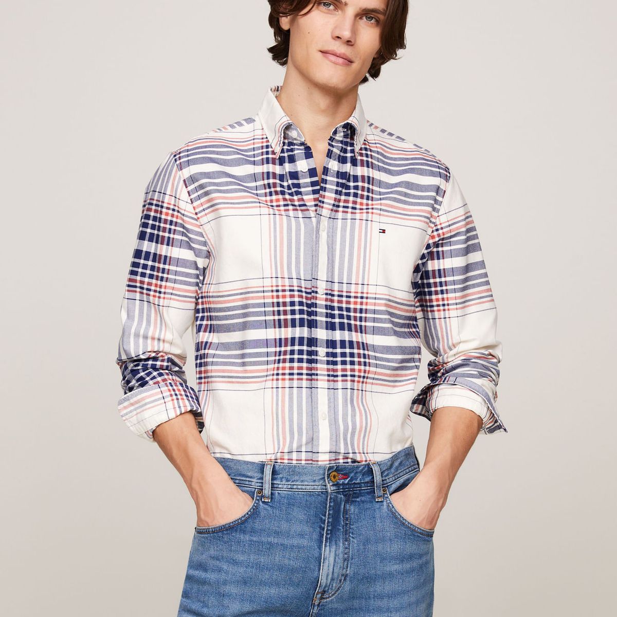 TOMMY HILFIGER - CAMISA XL OXFORD CHECK RF SHIRT