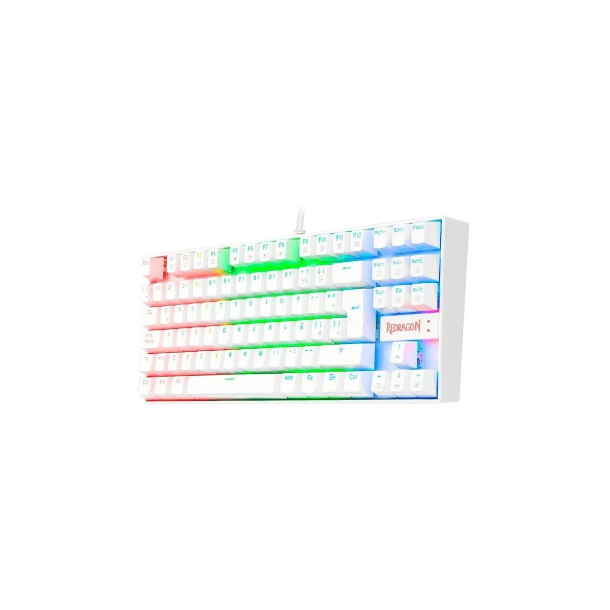 REDRAGON - Teclado Redragon KUMARA WHITE Red Switch Español K552W-RGB