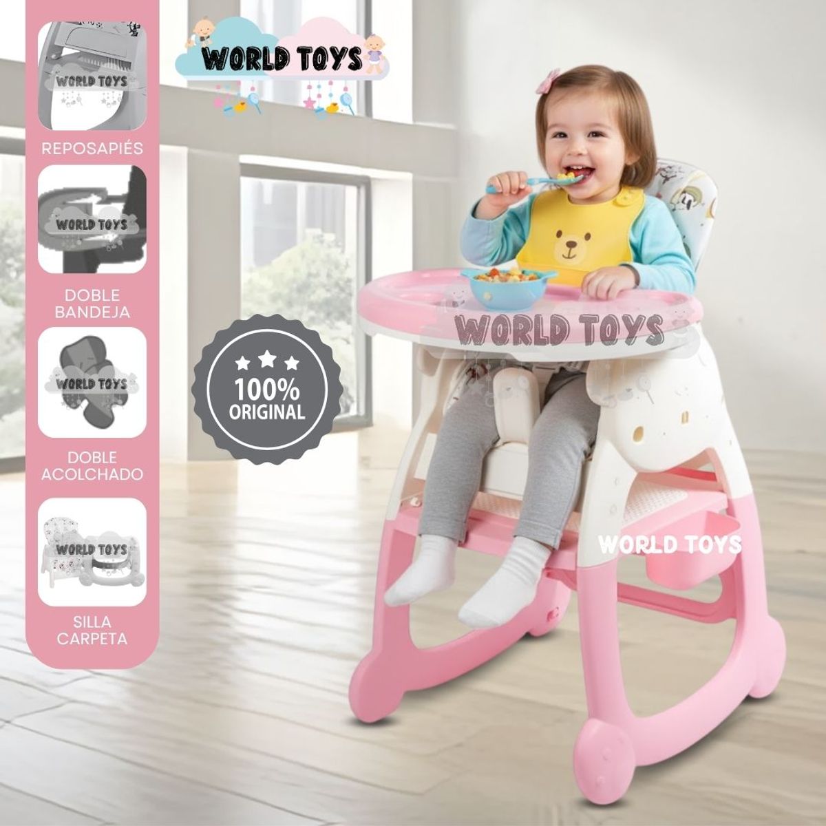 BABY - Silla de Comer de Lujo «ARTTIE» Edición Limitada Pink