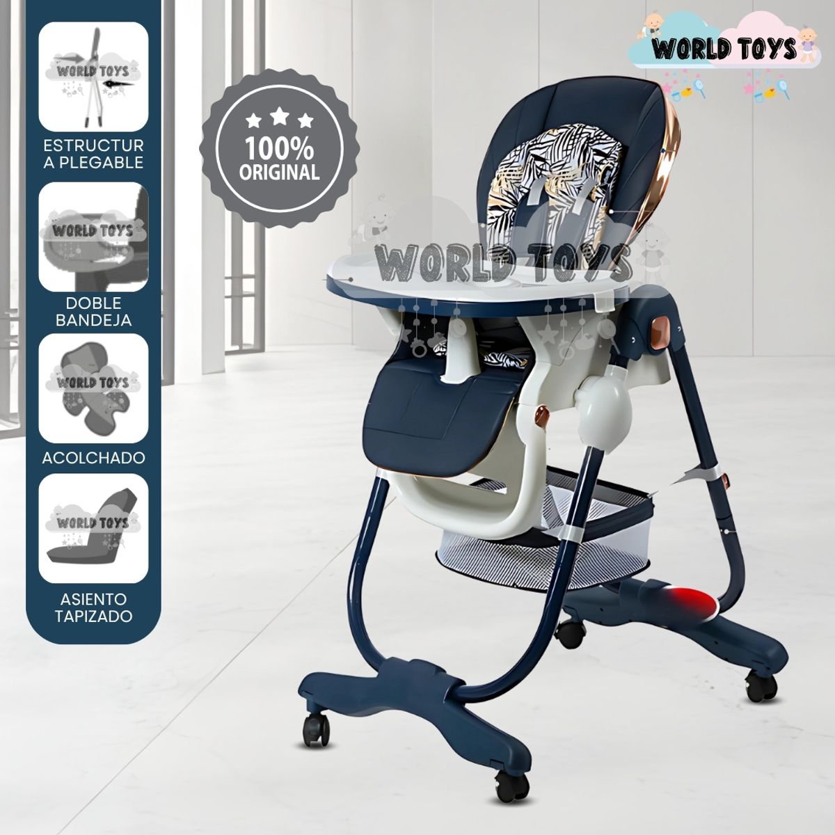 BABY - Silla de Comer de Lujo «GROOMI» Edición Limitada Blue