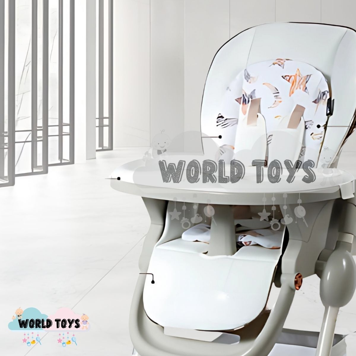 BABY - Silla de Comer de Lujo «GROOMI» Edición Limitada White