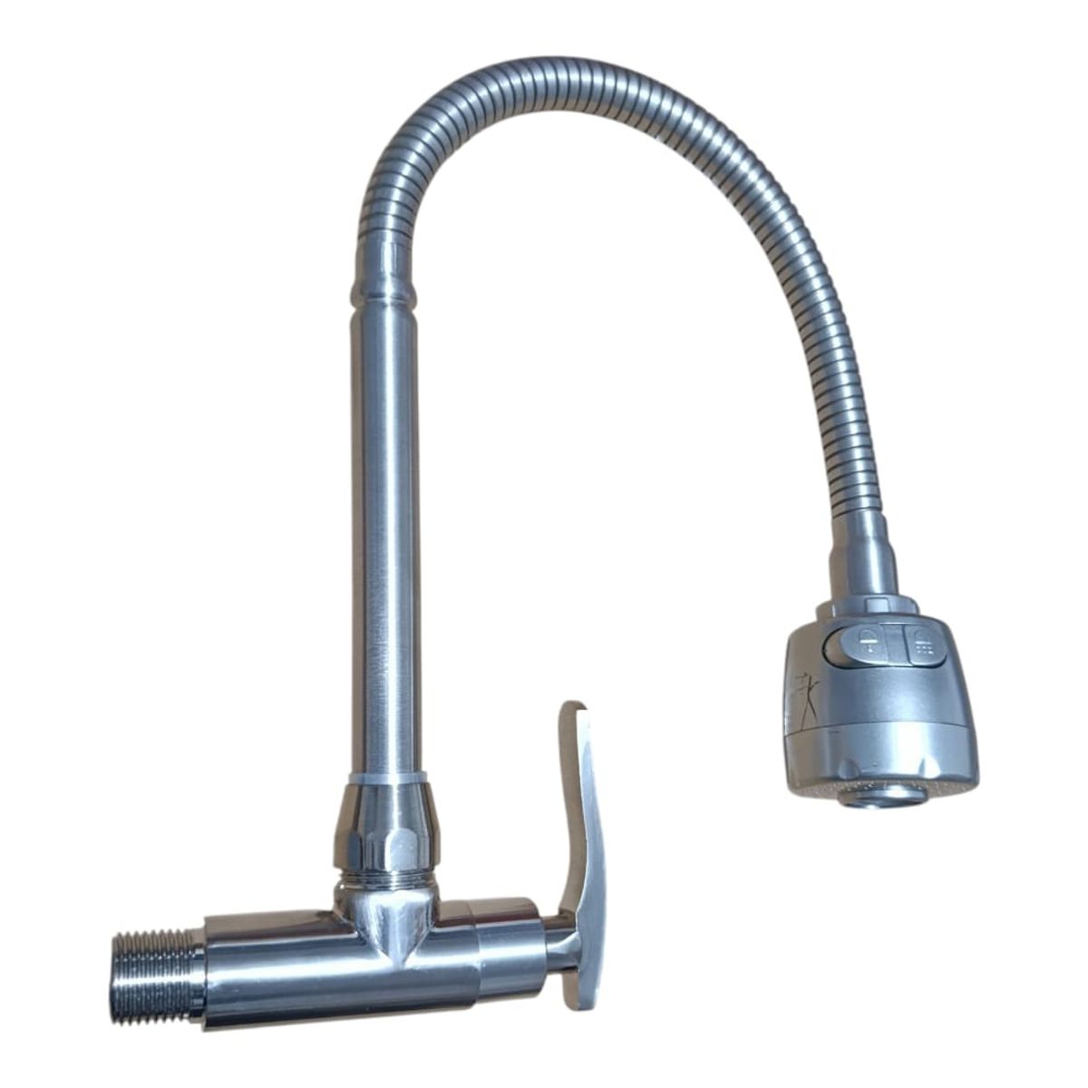 APACHE - Grifo Caño Cocina Pared Flexible 360° Acero Satinado Mate