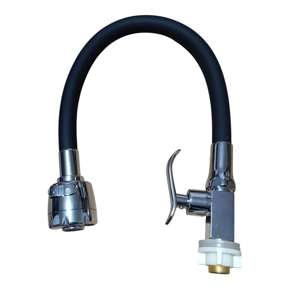 APACHE - Grifo Llave Cocina  agua fría Mueble Cromado Manguera 360 NEGRO MATE