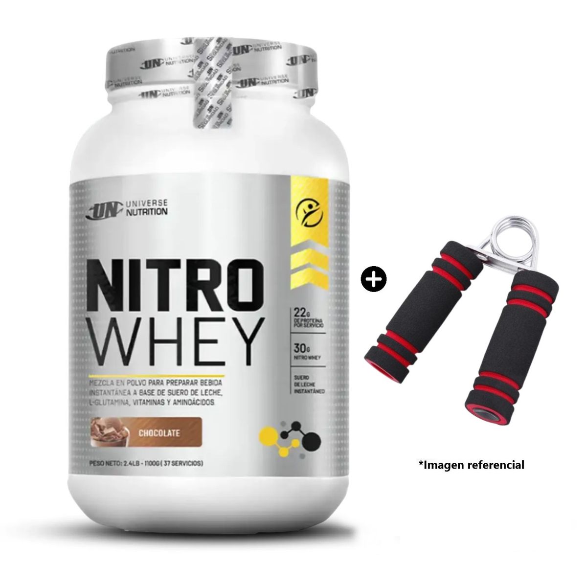 UNIVERSE NUTRITION - PROTEÍNA NITRO WHEY 1. 1 KG CHOCOLATE + HAND GRIP
