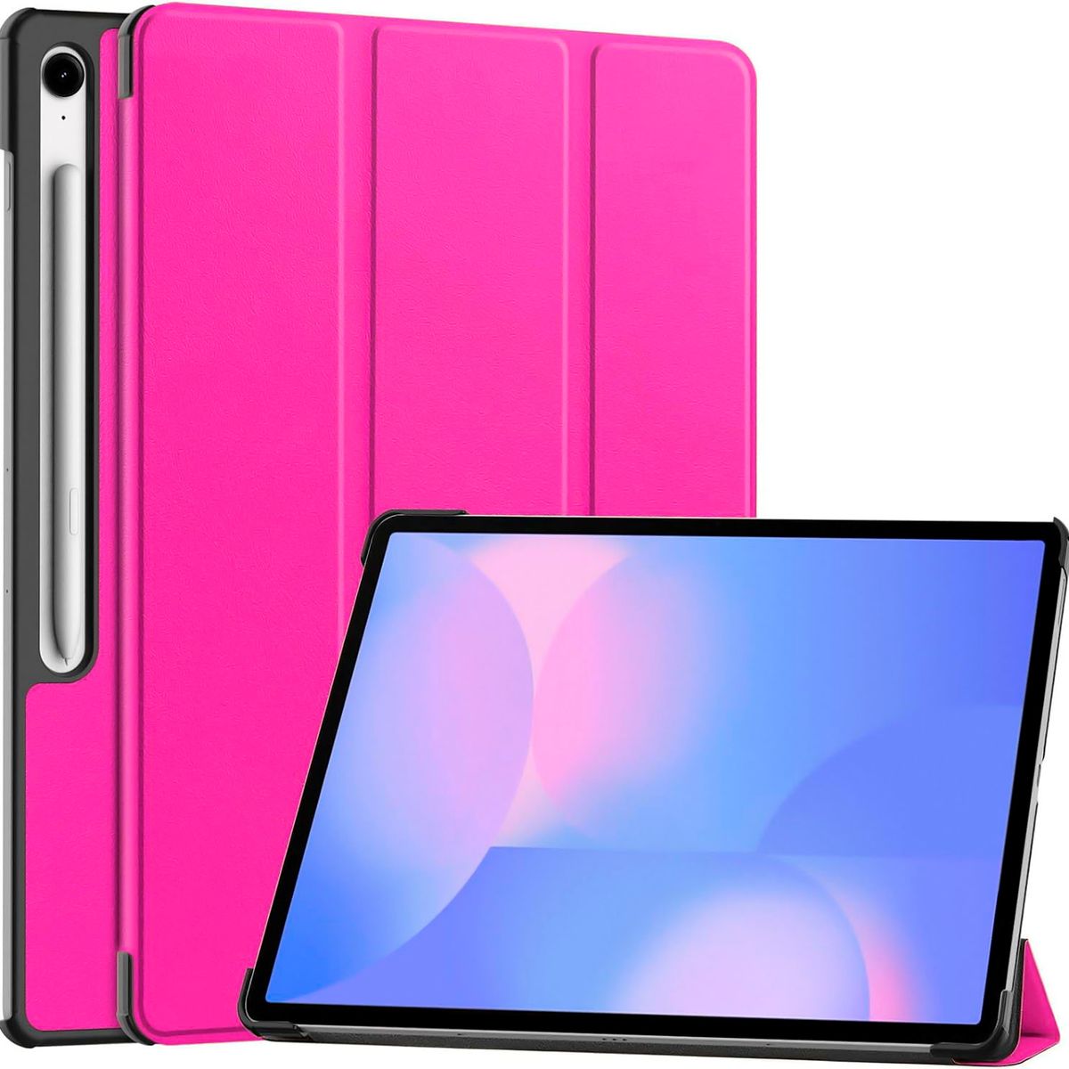 FUNDAANTIGOLPES - Funda Bookcover para Tablet SAMSUNG S10 FE+ 13.1 Fucsia