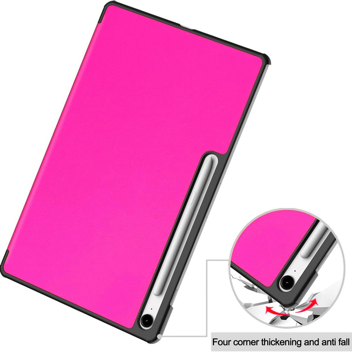 FUNDAANTIGOLPES - Funda Bookcover para Tablet SAMSUNG S10 FE+ 13.1 Fucsia