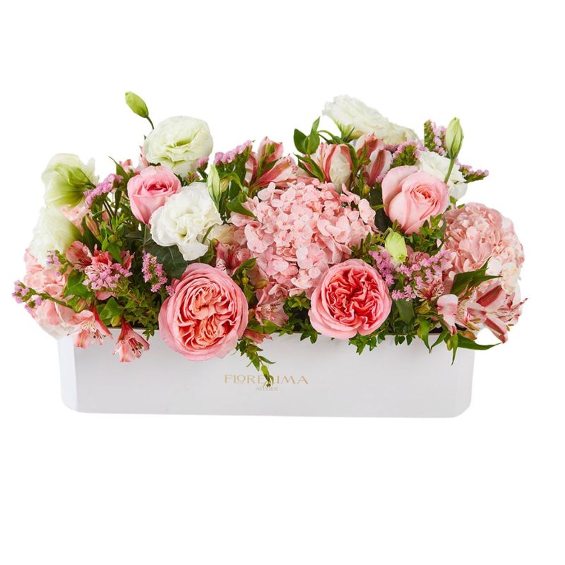 GENERICO - Box Jardín Encantado - Rosas Hortensias Lisianthus y Astromelias