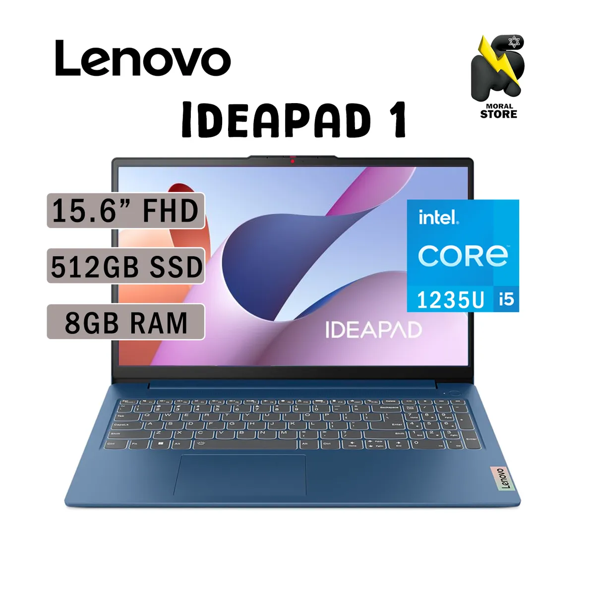 LENOVO - LAPTOP LENOVO IDEAPAD 1 15IAU7 / INTEL CORE i5-1235U /8 GB RAM /512GB SSD/15.6 FHD