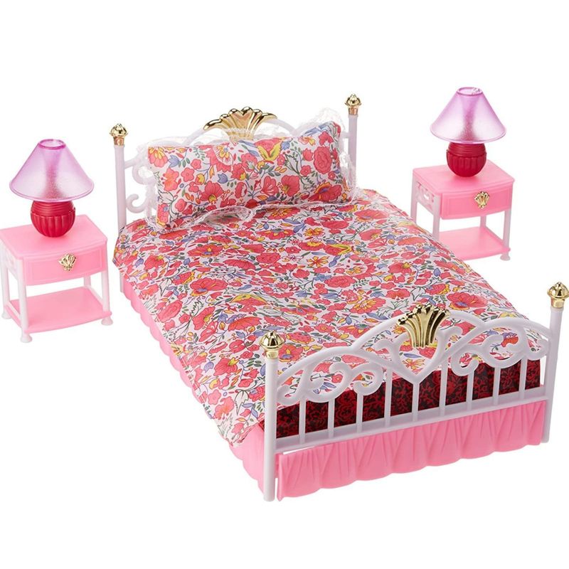 GENERICO - Set de Cama con mesa de noche Para Muñeca